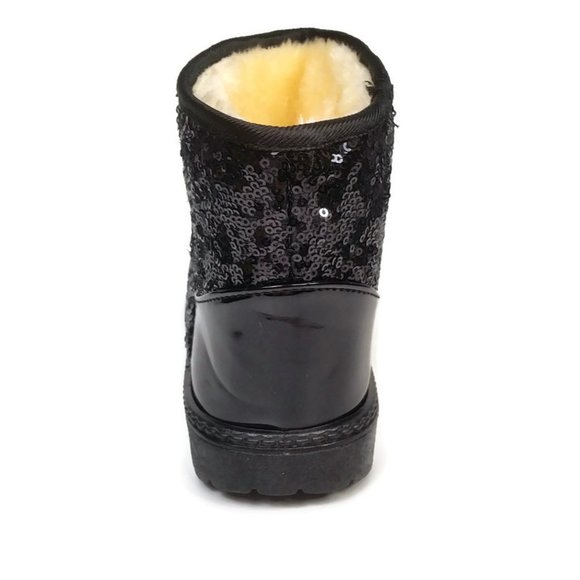 DADAWEN Women's Waterproof Cold Weather Snow Boot Black Sequin Size US 6.5 EUR 3 - Picture 5 of 8